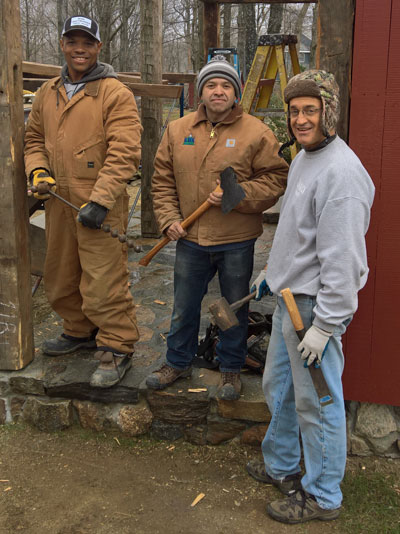 left to right Juan Brea, Carpenter, with RJ Aley since 2014, Cesar Lopez, Senior Carpenter, with RJ Aley since 2004, John Klinga, Carpenter, with RJ Aley since 2015